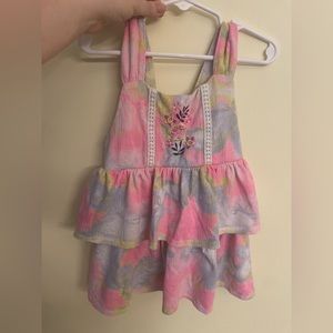 Rainbow tie dye layered shirt